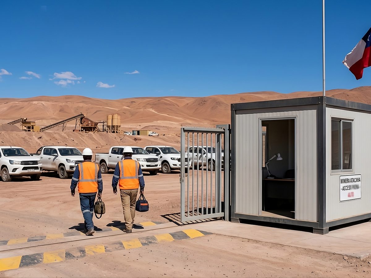 Acceso controlado a faena minera en el norte de Chile